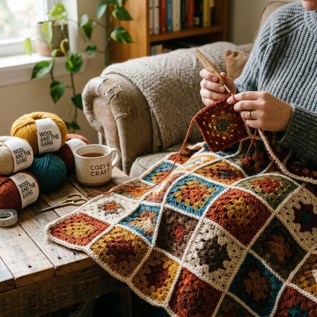 How to Crochet a Blanket for Beginners: Granny Square Method