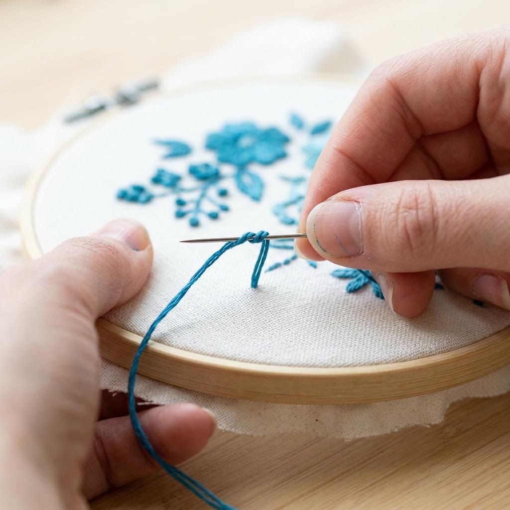 Step 3: Satin Stitch and French Knots