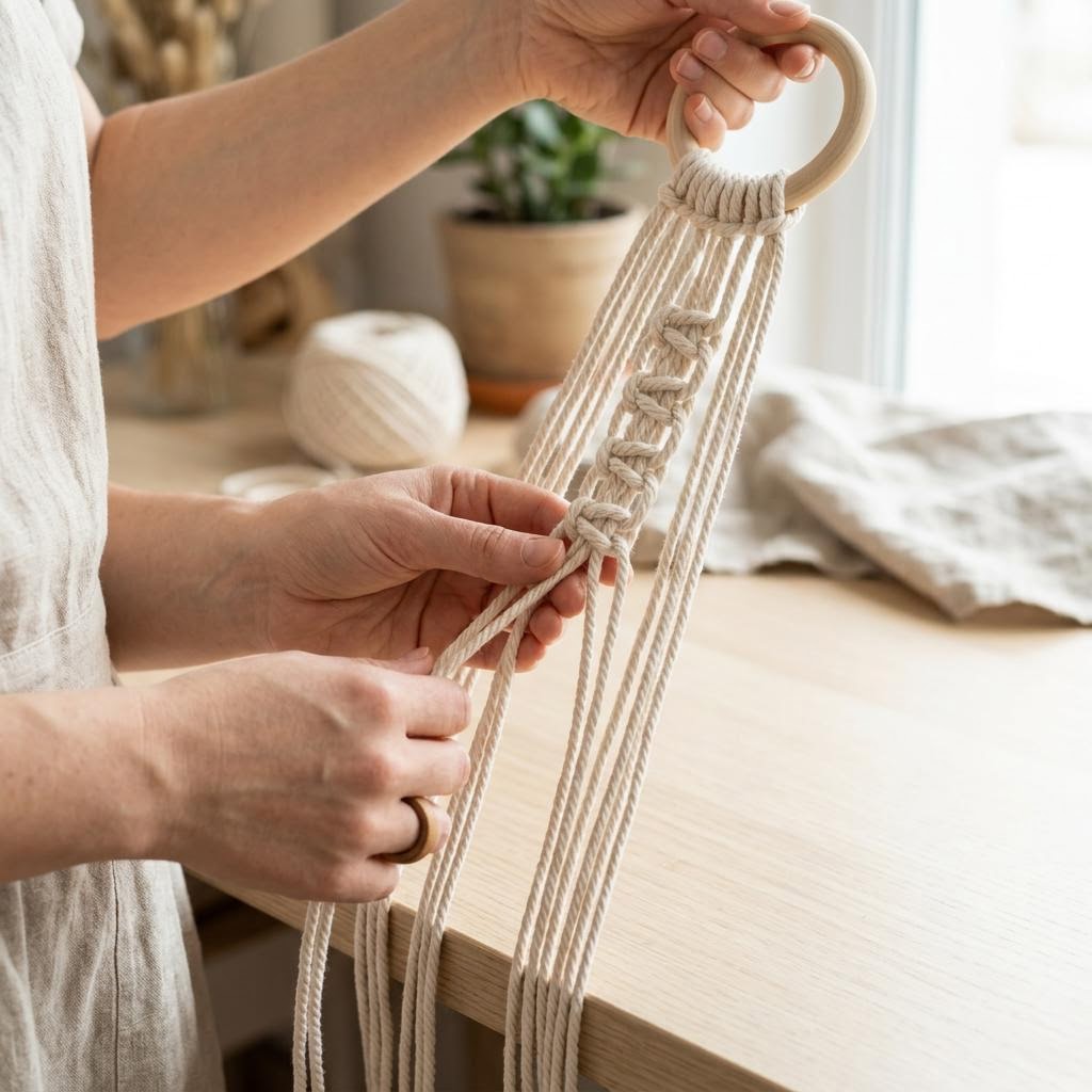 Step 3: Creating the Arms (Square Knots or Spirals)