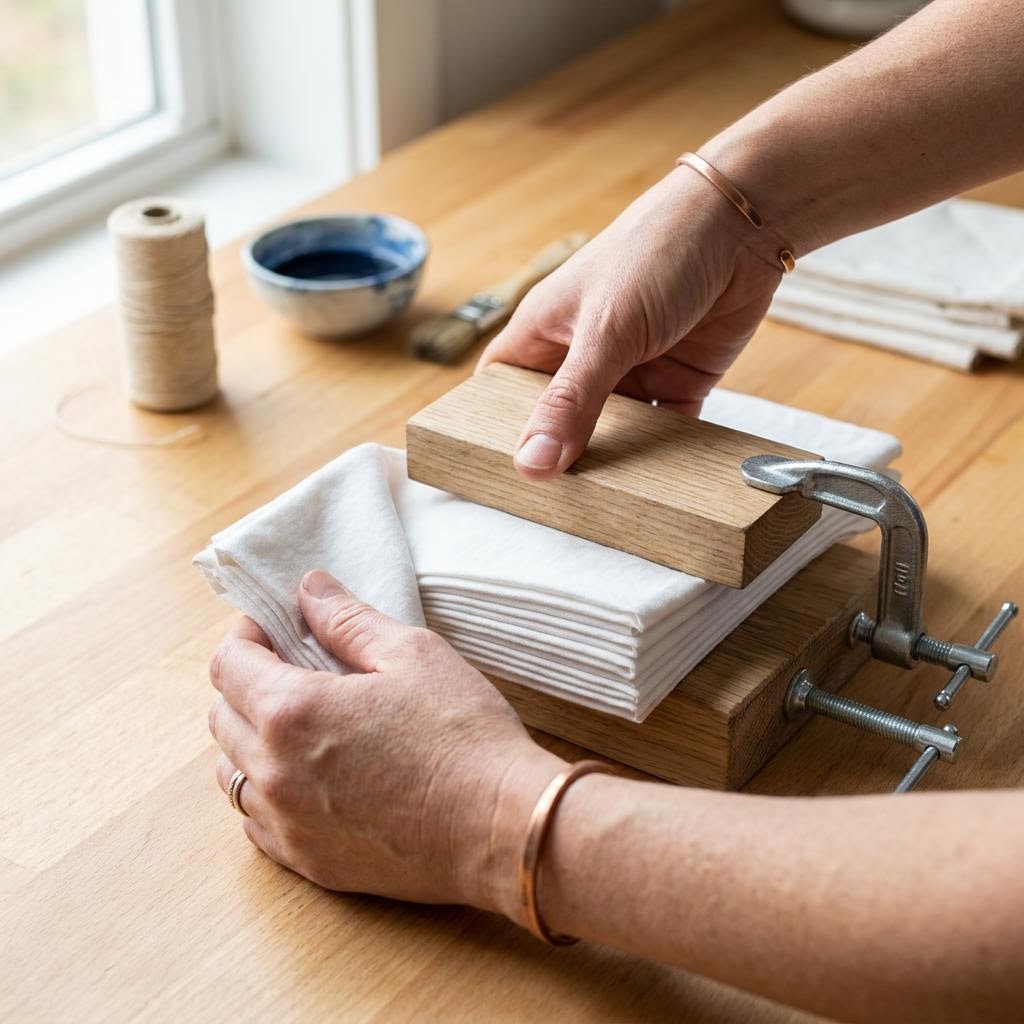 Step 2: Folding and Binding (Itajime and Kumo techniques)